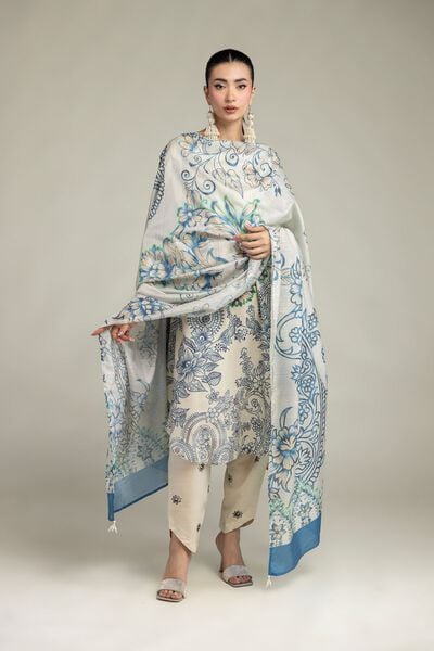 Embroidered | Raw Silk | Floral Silk Shalwar | GBP 25.00