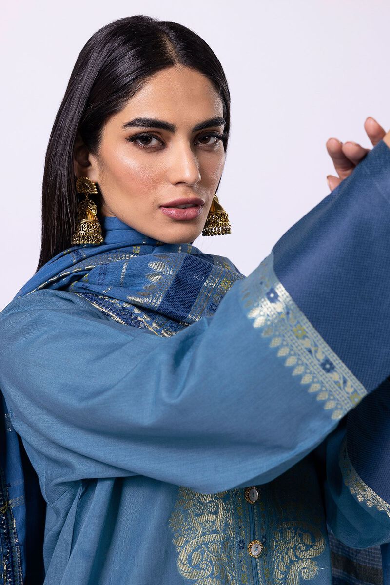 Dyed | Cotton Brosha Jacquard | Fabrics 3 Piece | null
