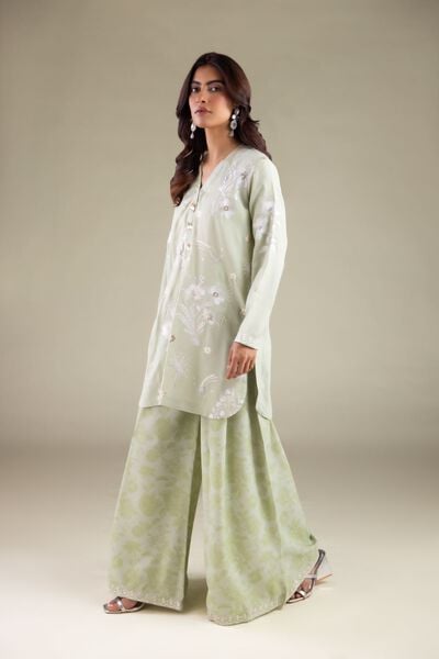 Embroidered | Raw Silk | Pants | GBP 25.00