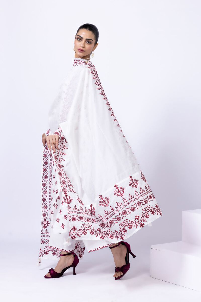 Embroidered | Cotton Net | Dupatta | null
