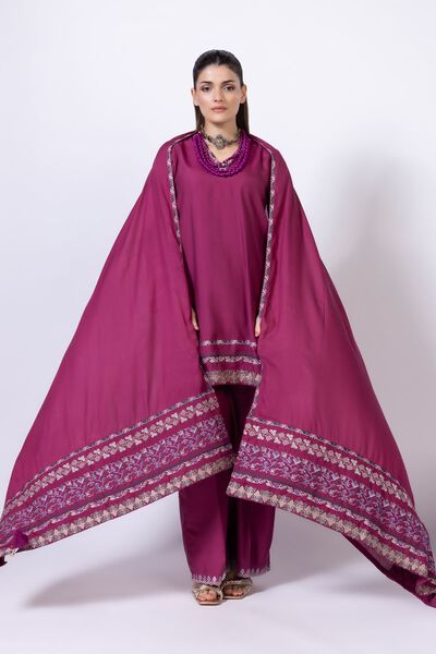 Embroidered | Light Oak Silk | Dupatta | GBP 25.00
