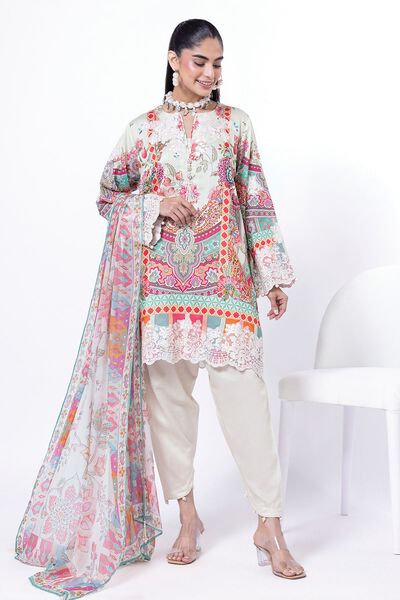 Embroidered | Cotton Satin | Tailored 3 Piece | GBP 40.00