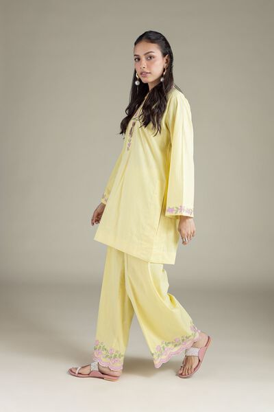 Embroidered | Textured Cambric | Floral Pants | GBP 30.00