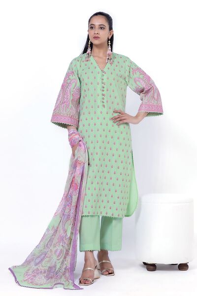 Embroidered | Textured Cotton | Tailored 3 Piece | GBP 40.00