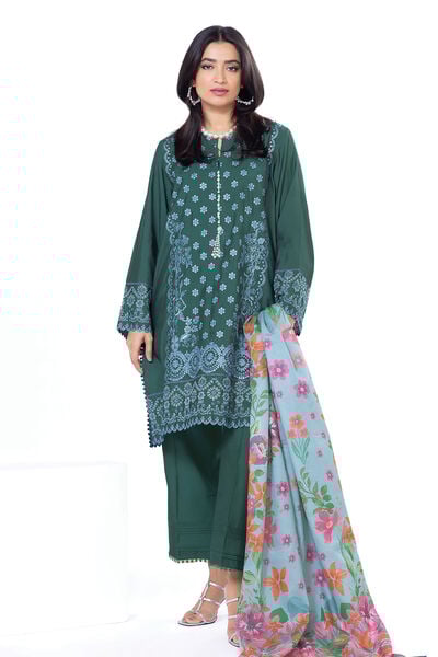 Embroidered | Dull Raw Silk | Tailored 3 Piece | GBP 42.50
