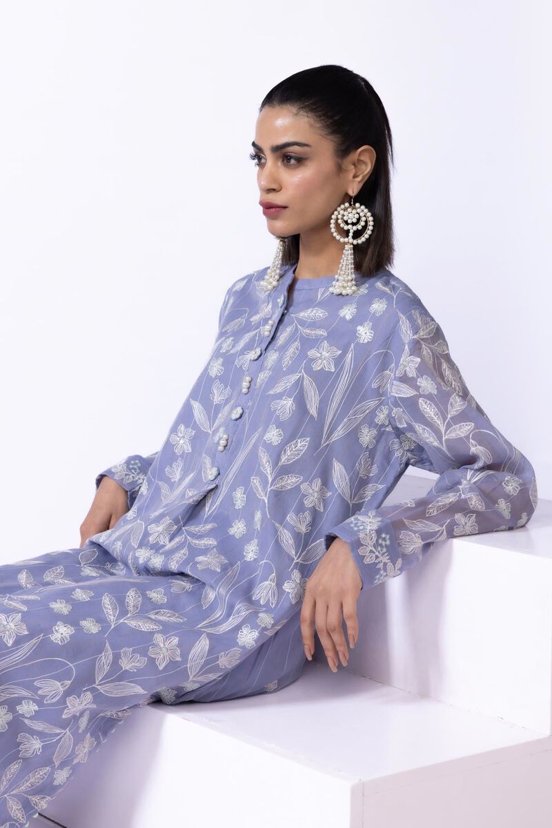Embroidered | Cotton Zari Organza | Kurta | GBP 60.00