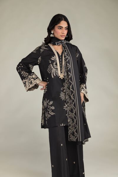 Embroidered | Cambric | Short Black Kurta | GBP 25.00
