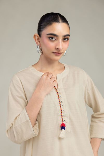 Embroidered | Textured Cotton Viscose | Short Cotton Kurta  | GBP 21.00