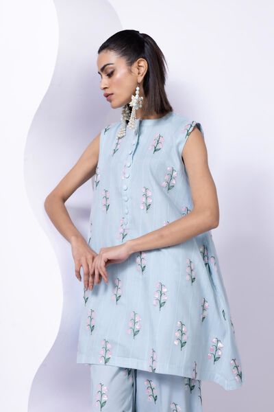 Embroidered | Cotton Zari Organza | Kurta | GBP 12.00