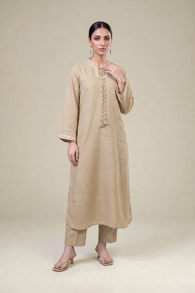 Embroidered | Light Khaddar | Longline Khaddar Kurta | GBP 45.00