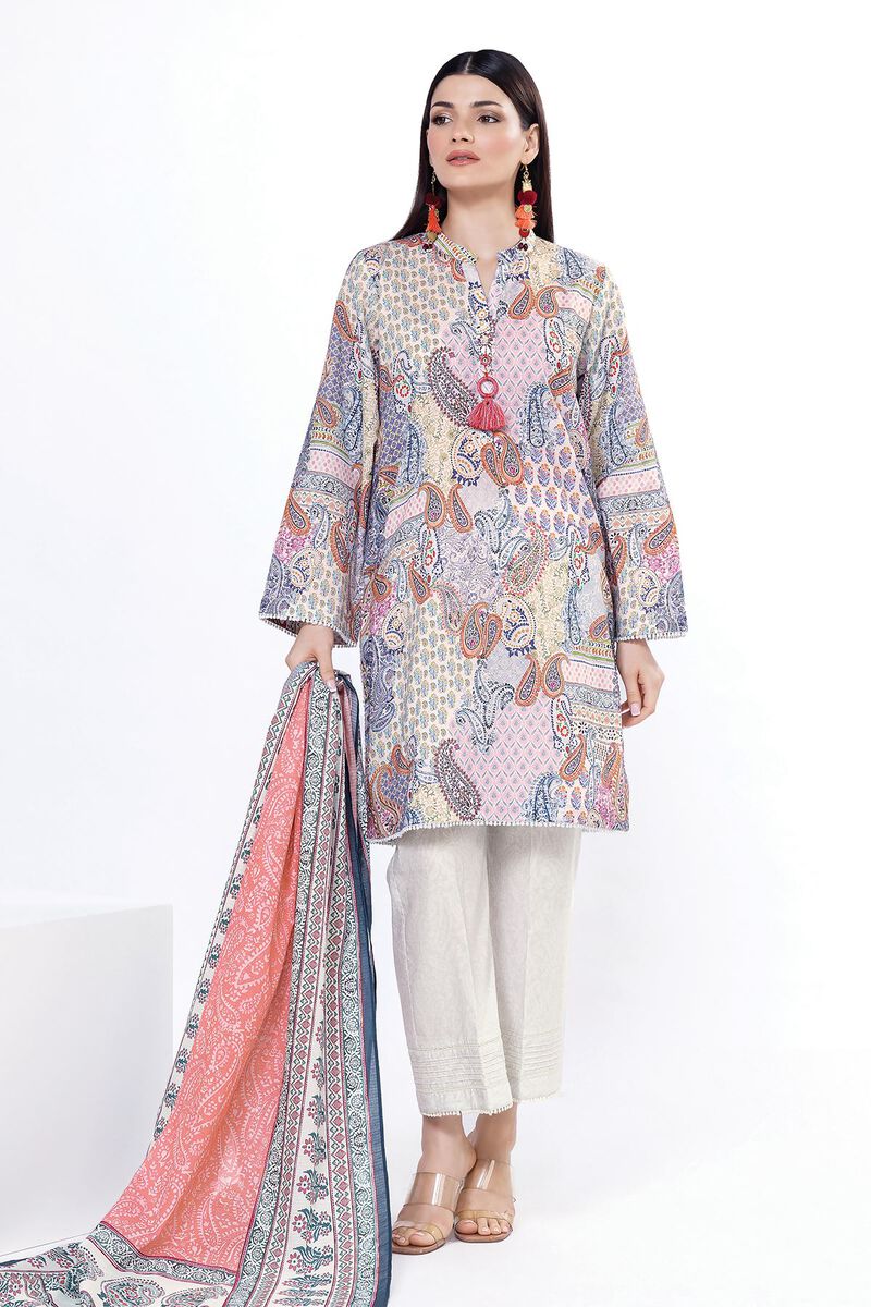 Printed | Slub Lawn | Fabrics 3 Piece | GBP 17.50