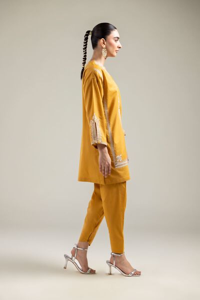 Embroidered |Cotton Dobby | Solid Mustard Shalwar | GBP 20.00