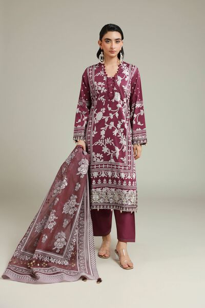 Embroidered | Cambric | Fabrics 3 Piece | GBP 22.50