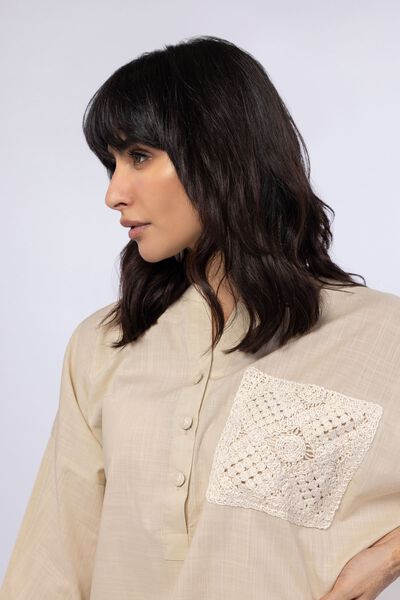 Embroidered | Crosshatch Poplin | Kurta | GBP 25.00