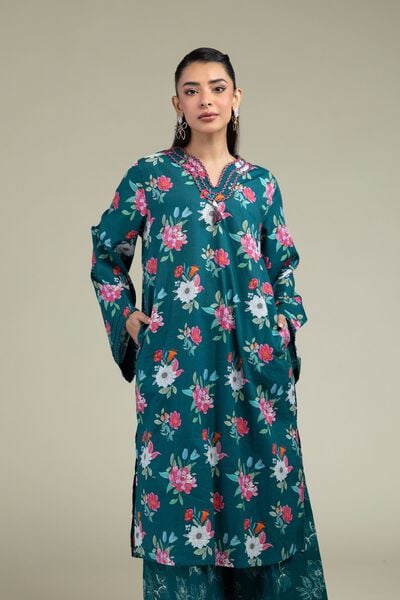 Printed | Cotton Dobby | Floral Longline Kurta | GBP 30.00