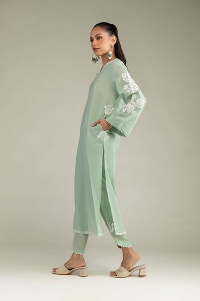 Embroidered | Cambric | Solid Mint Shalwar | GBP 25.00