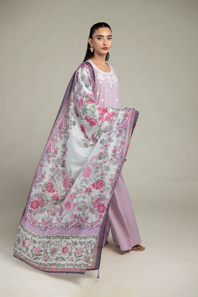 Embroidered  | Polyester Silk | Floral Silk Dupatta | GBP 25.00