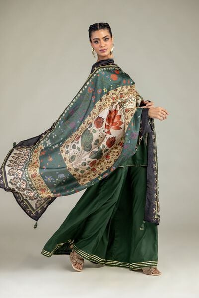Printed | Polyester Silk | Silk Floral Dupatta | GBP 20.00
