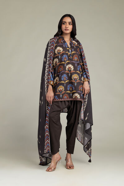 Printed | Cambric | Brown Cambric Shalwar | GBP 25.00