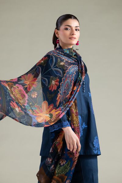 Embroidered | Chiffon | Floral Paisley Dupatta | GBP 25.00