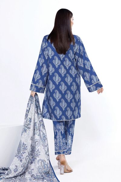 Printed | Slub Lawn | Tailored 3 Piece | GBP 25.00