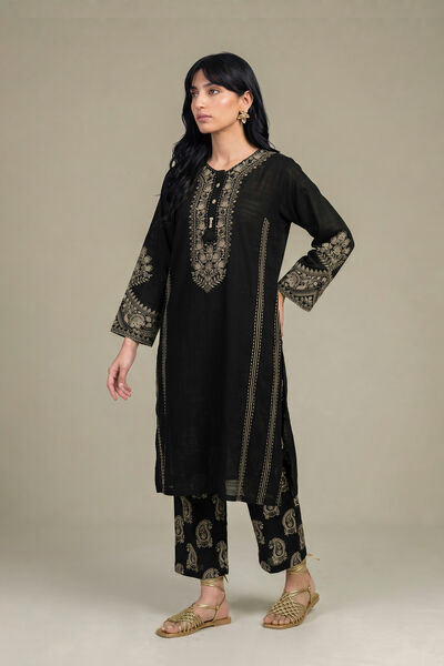 Printed | Light Khaddar | Black Printed Pants | GBP 30.00