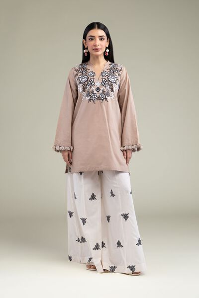 Embroidered | Cambric | Off-White Cambric Pants | GBP 20.00