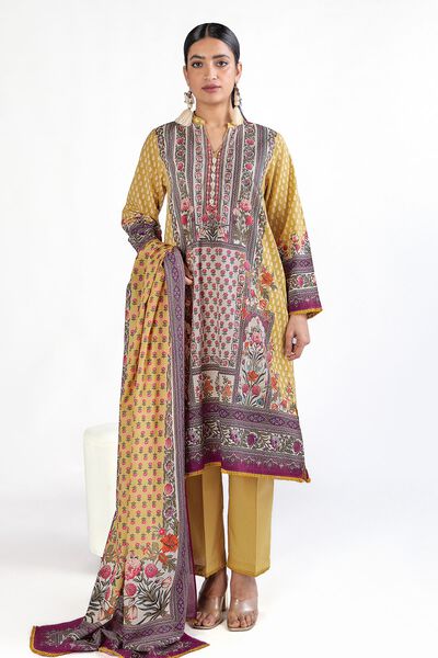 Printed | Slub Lawn | Fabrics 3 Piece | GBP 10.50