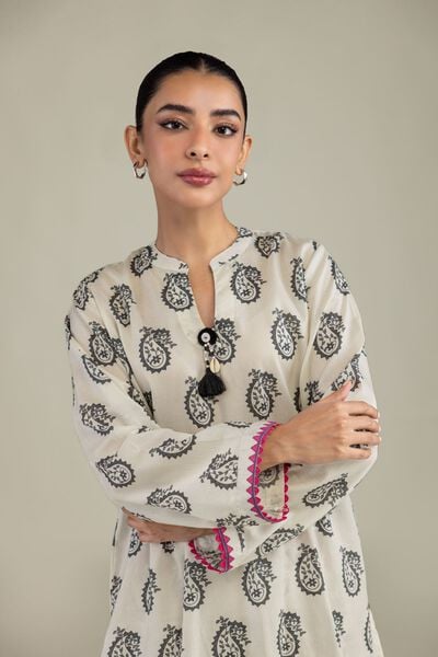 Printed | Textured Weave | Short Paisley Kurta | GBP 25.00