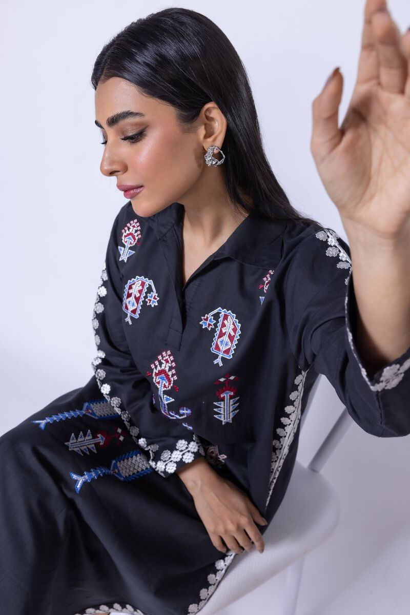 Embroidered | Crosshatch Poplin | Kurta | null