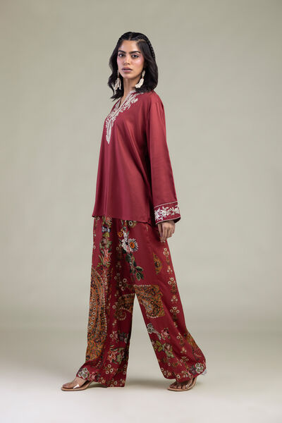 Embroidered | Viscose Crepe | Viscose Crepe Trousers | GBP 25.00