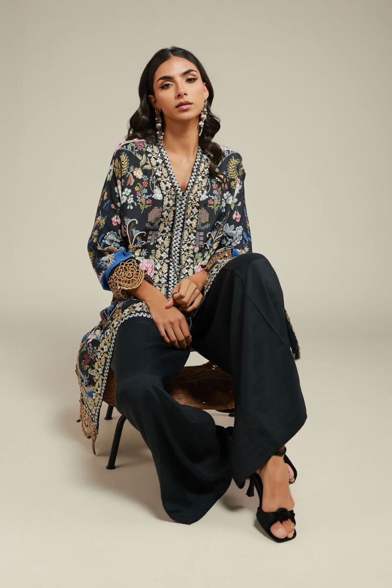 Embroidered | Raw Silk | 2 Piece Co-ord Set | Top and Bottom | null