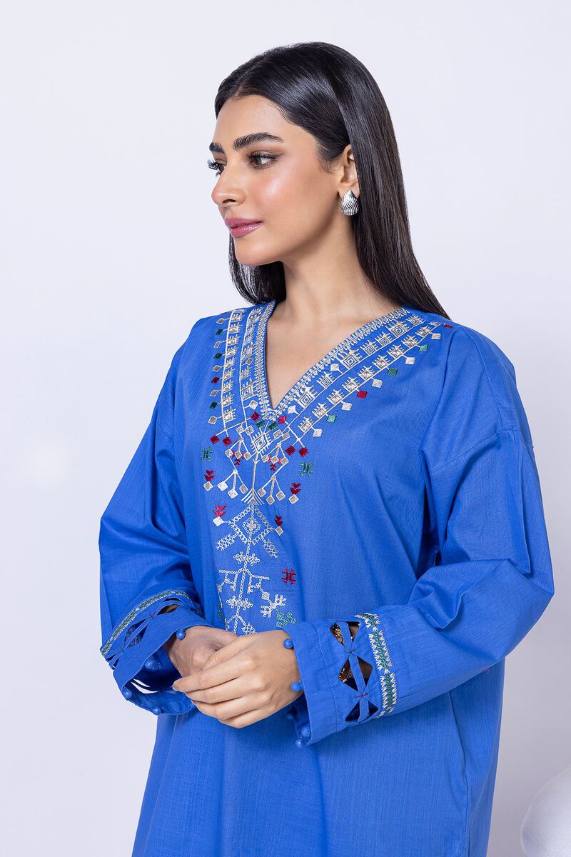 Embroidered | Crosshatch Poplin | Kurta | GBP 7.50
