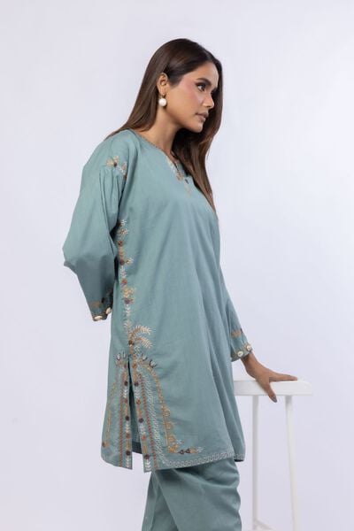 Embroidered | Crosshatch Poplin | Kurta | GBP 30.00