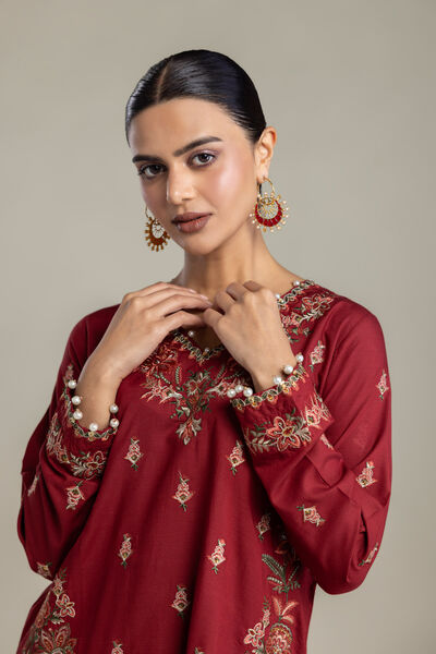Embroidered | Raw Silk | Floral Silk Kurta | GBP 60.00
