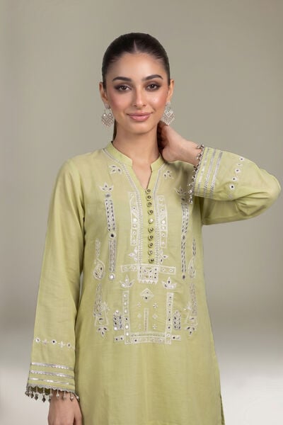 Embroidered | Raw Silk | Short Silk Kurta | GBP 60.00