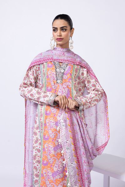 Embroidered | Light Oak Silk | Dupatta | GBP 35.00