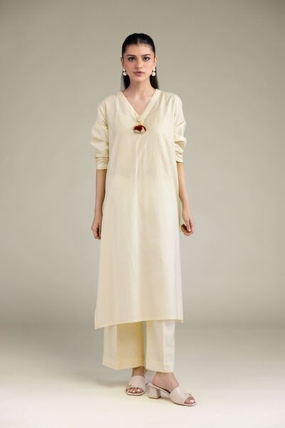 Dyed | Textured Cotton Viscose | Long Cotton Kurta | GBP 30.00