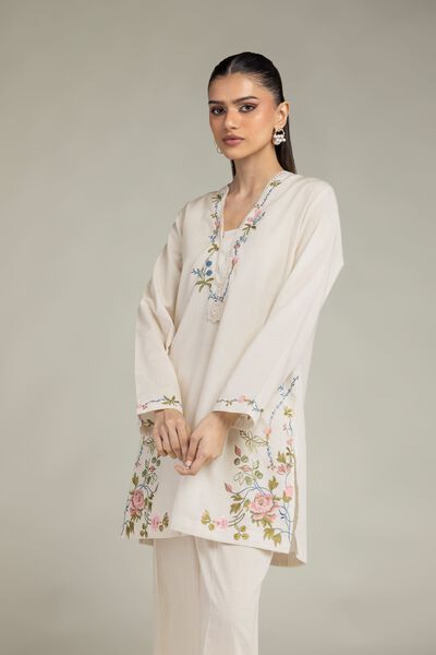 Embroidered | Cotton Dobby | Cotton V-Neck Kurta | GBP 35.00