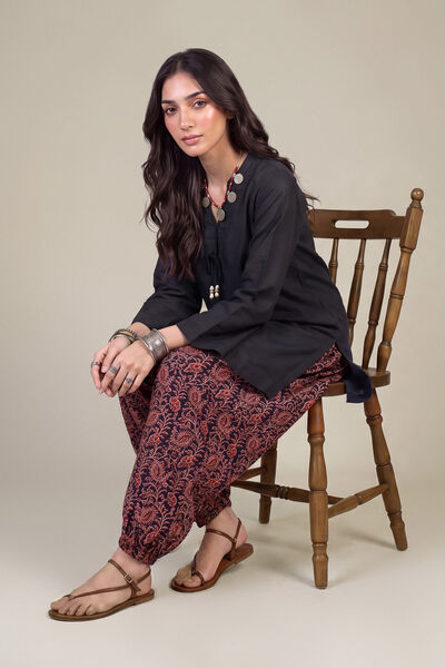 Printed | Light Khaddar | Short Black Kurta | GBP 30.00