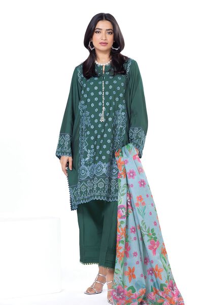 Embroidered | Dull Raw Silk | Fabrics 3 Piece | GBP 27.50