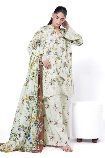 Embroidered | Cotton Satin | Fabrics 3 Piece | GBP 27.50
