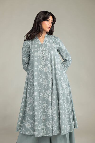 Cambric | Gray Longline Kurta | GBP 40.00