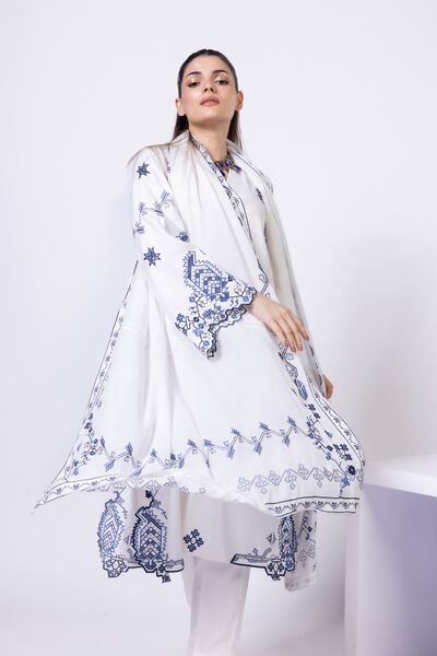 Embroidered | Light Oak Silk | Dupatta | GBP 25.00
