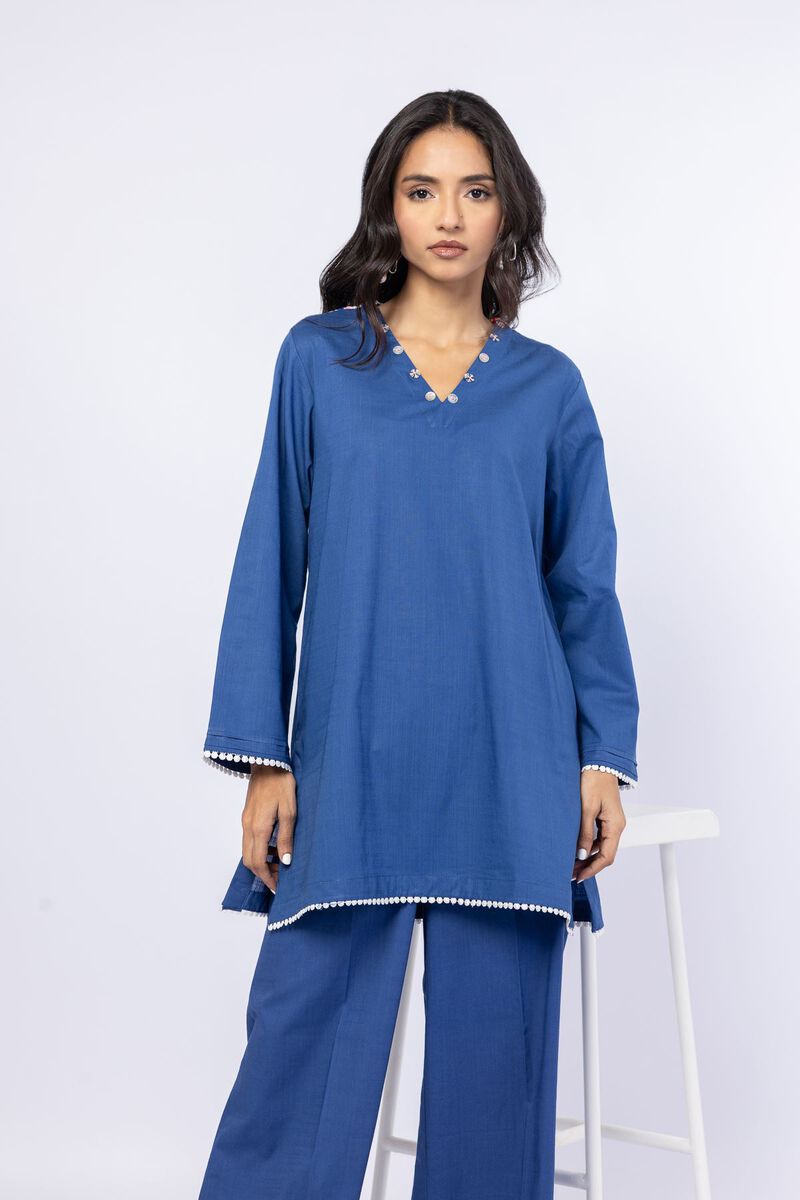 Embroidered | Crosshatch Poplin | Kurta | GBP 25.00