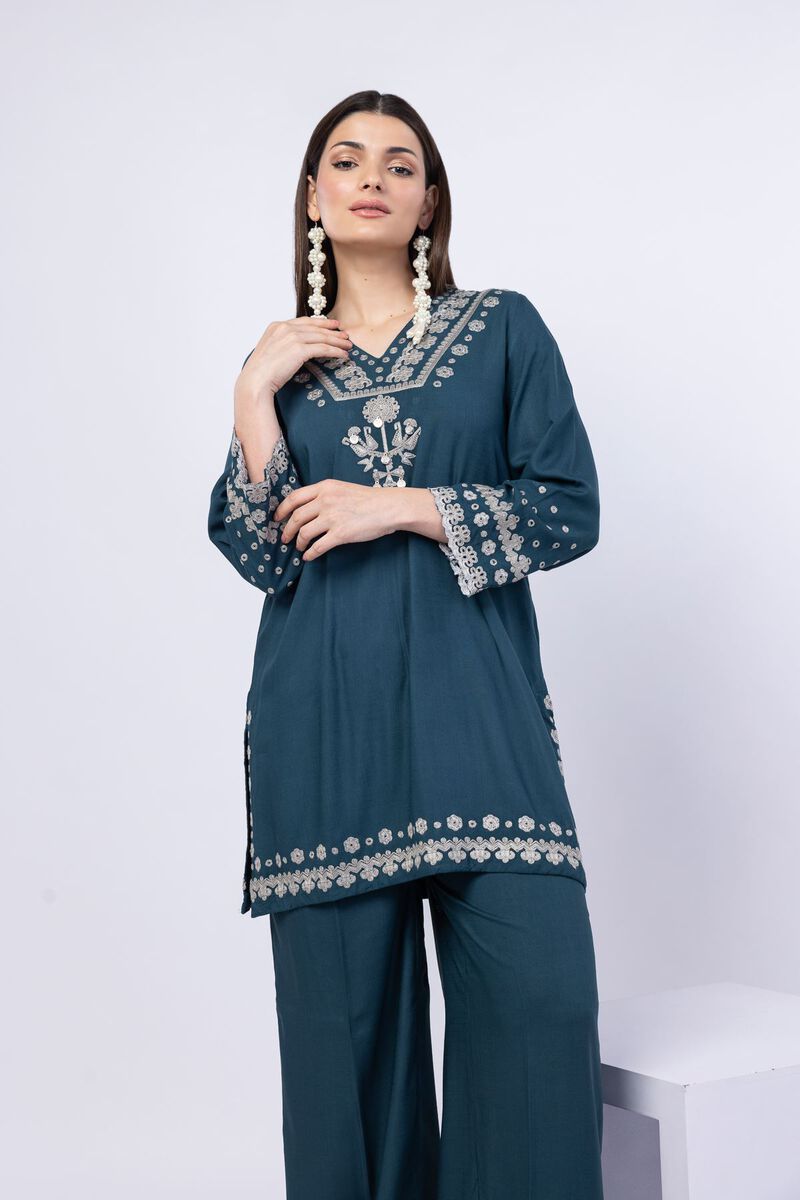 Embroidered | Crosshatch Raw Silk | Kurta | GBP 45.00