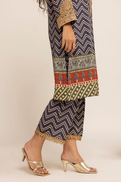Pants | Embroidered, BLUE, hi-res