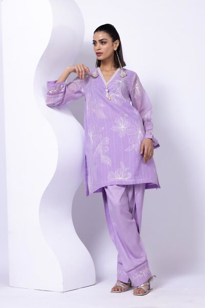 Embroidered | Crosshatch Raw Silk | Shalwar | GBP 7.50