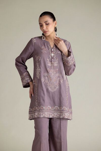 Embroidered | Textured Cotton | Tailored 2 Piece | Top and Bottom | GBP 60.00