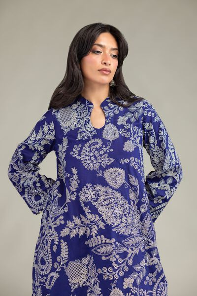 Cambric | Floral Navy Kurta | GBP 40.00